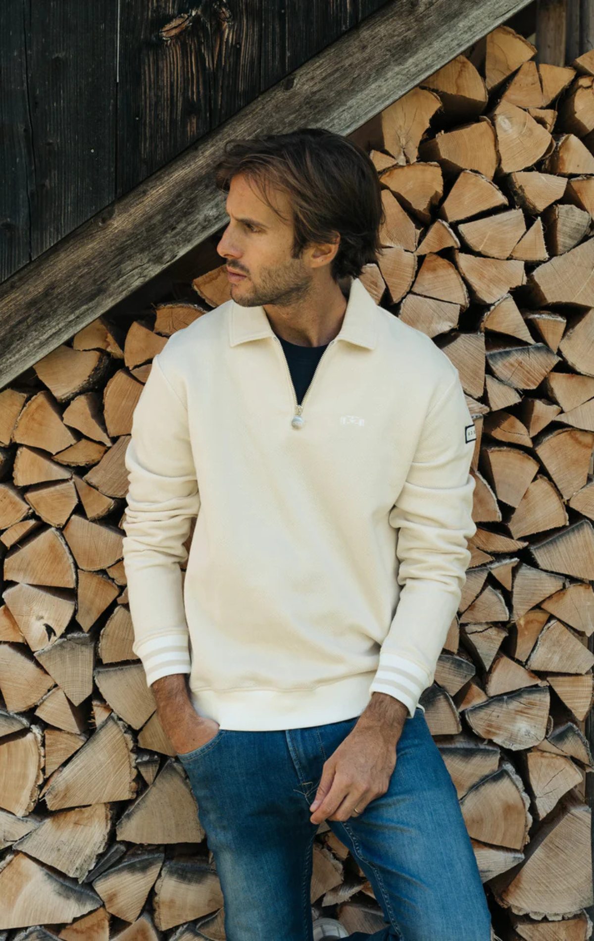 Herringbone Racecar Zip Polo - 8JS