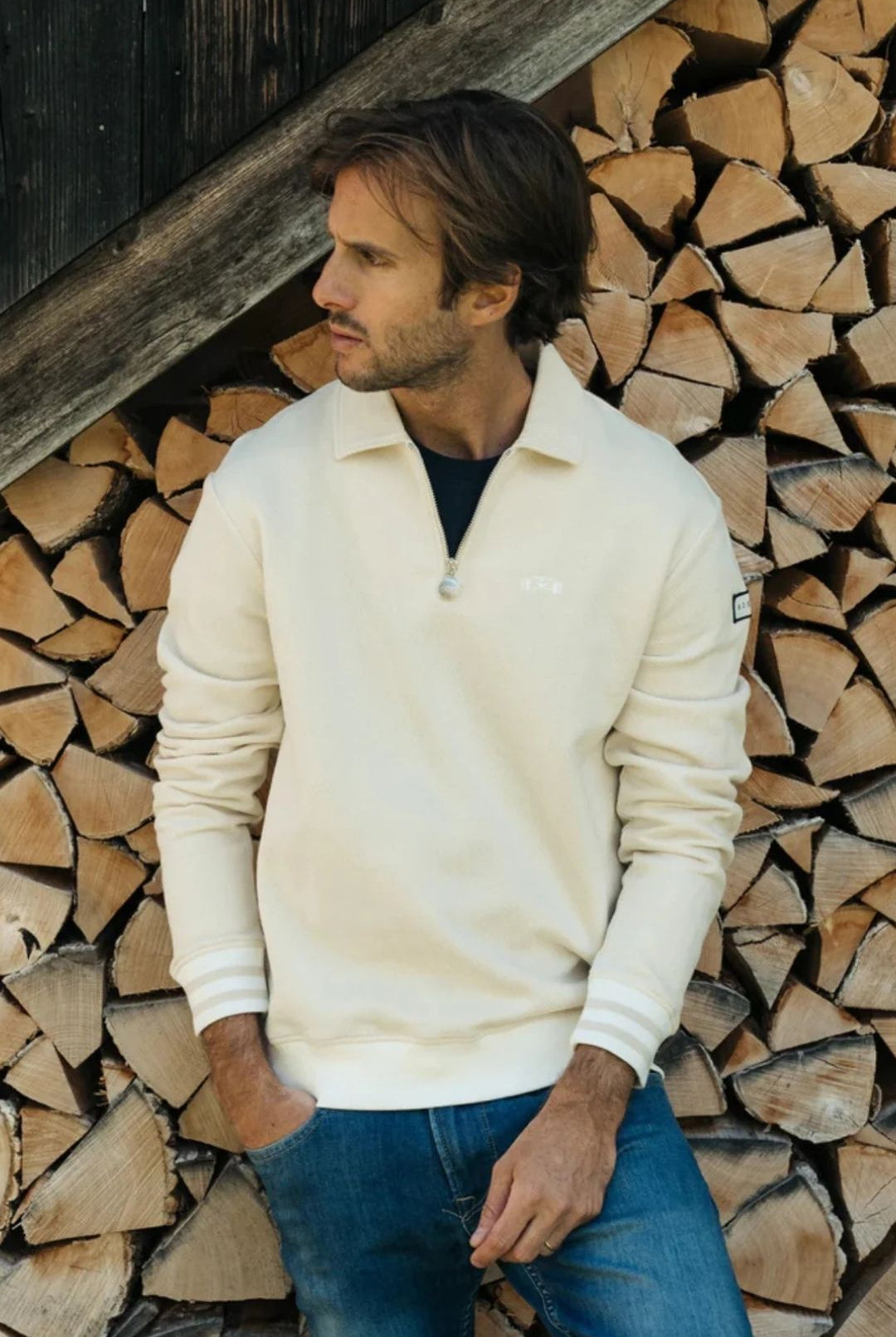 Herringbone Racecar Zip Polo - 8JS