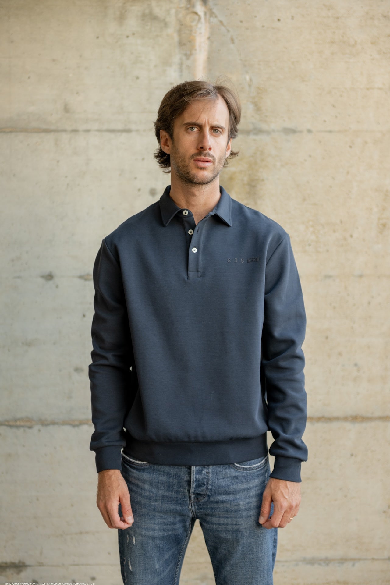 Rugby-Inspired Polo Sweatshirt - 8JS