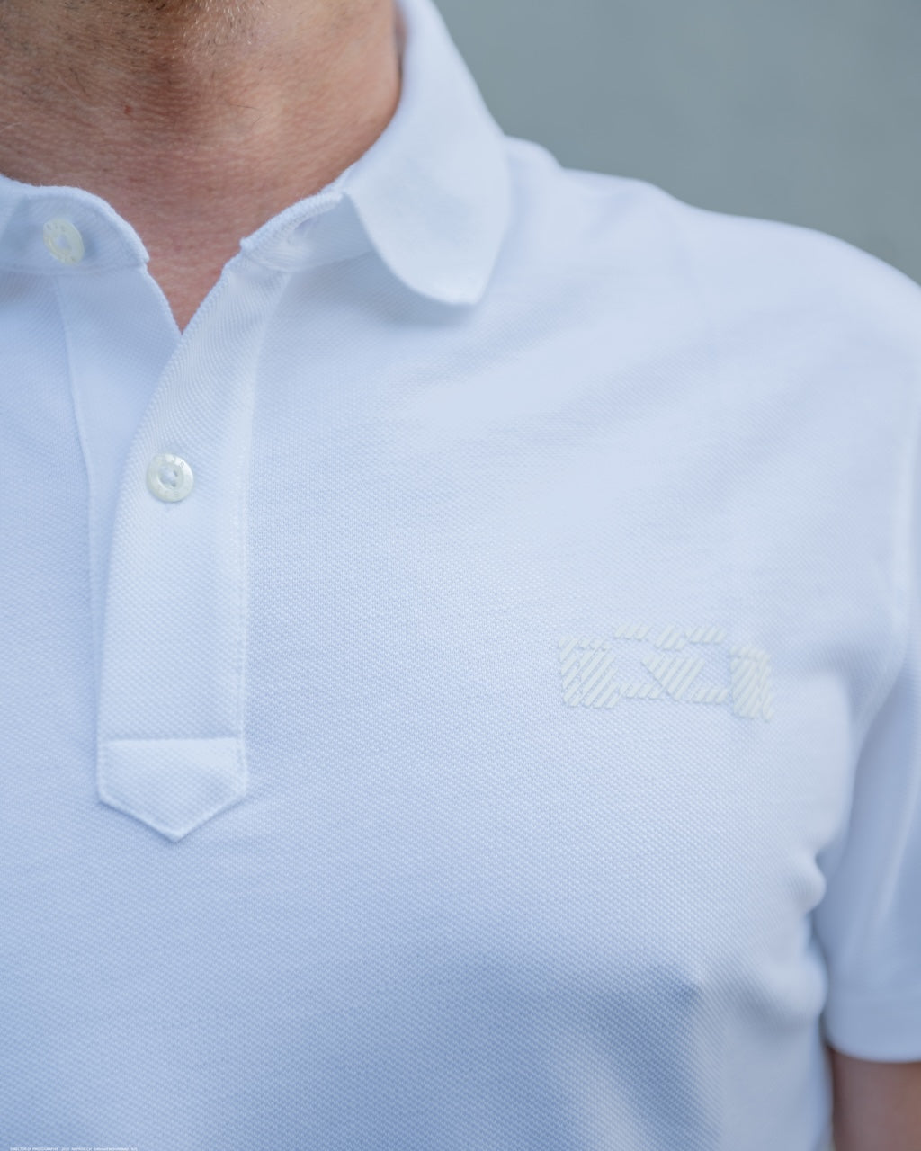 8JS Racecar White Polo Shirt - 8JS