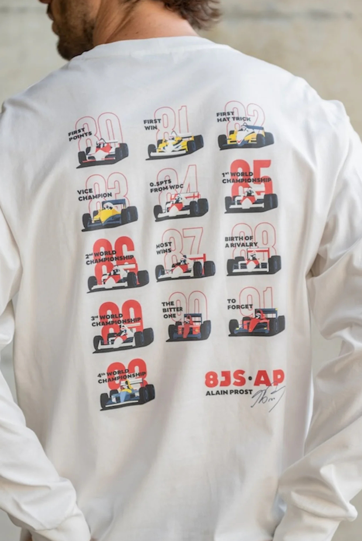 Long Sleeve T-Shirt – Vintage F1 Tribute to Alain Prost - 8JS