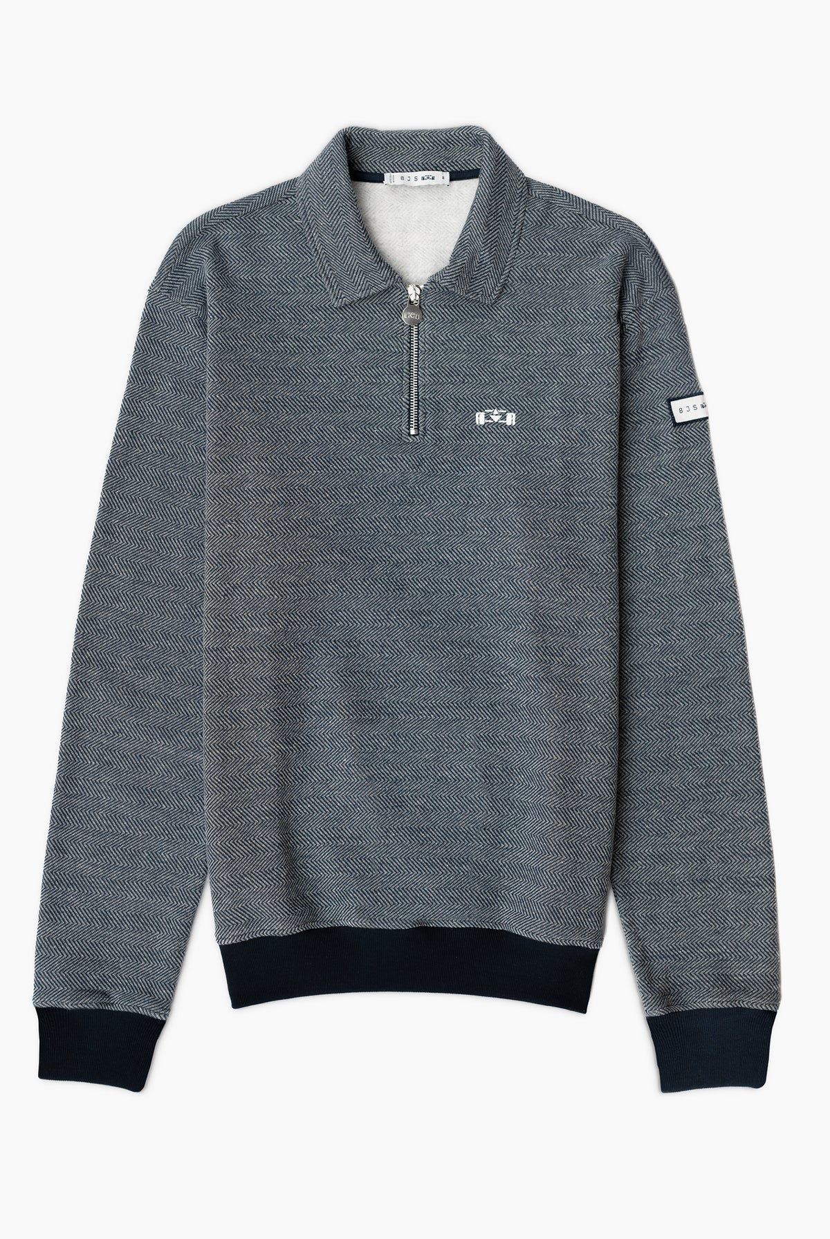 Herringbone Racecar Zip Polo - 8JS