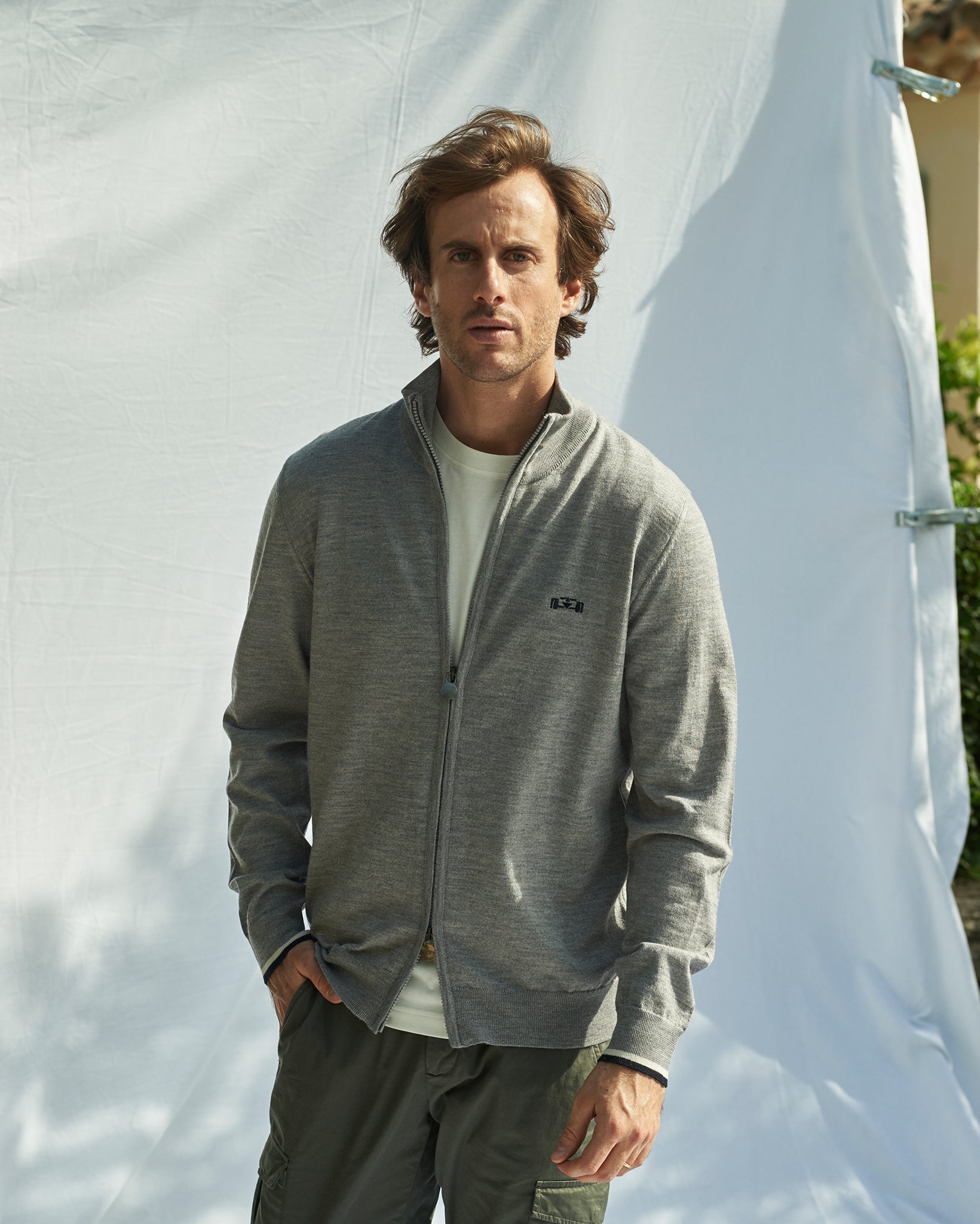 8JS Basic Merino Zip up Knit - 8JS