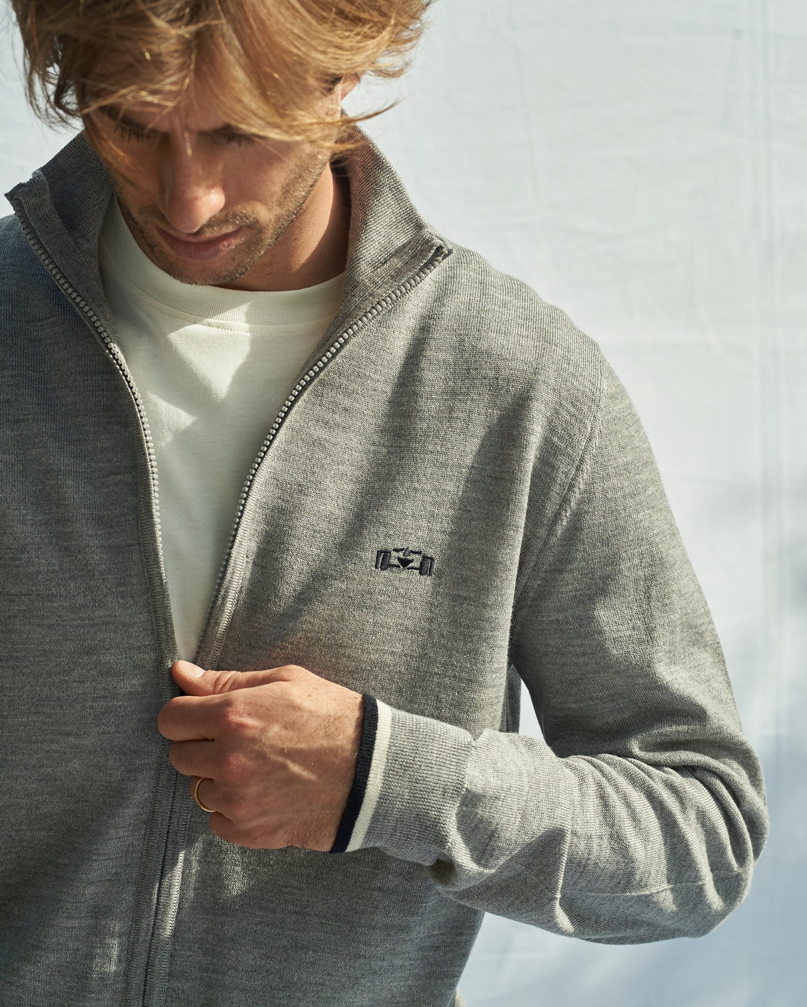 8JS Basic Merino Zip up Knit - 8JS