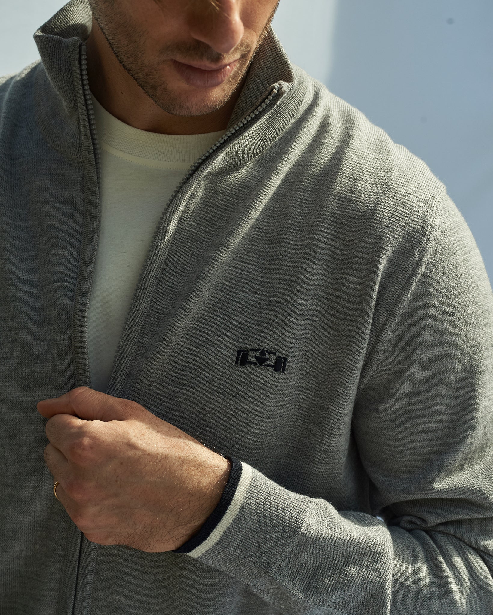 8JS Basic Merino Zip up Knit - 8JS