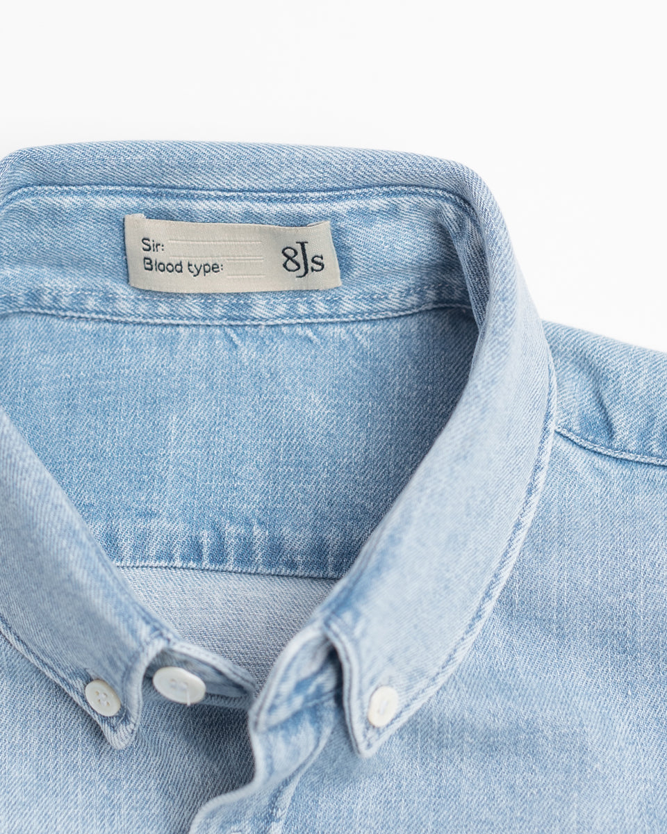 Light Washed Denim Racecar Shirt - 8JS