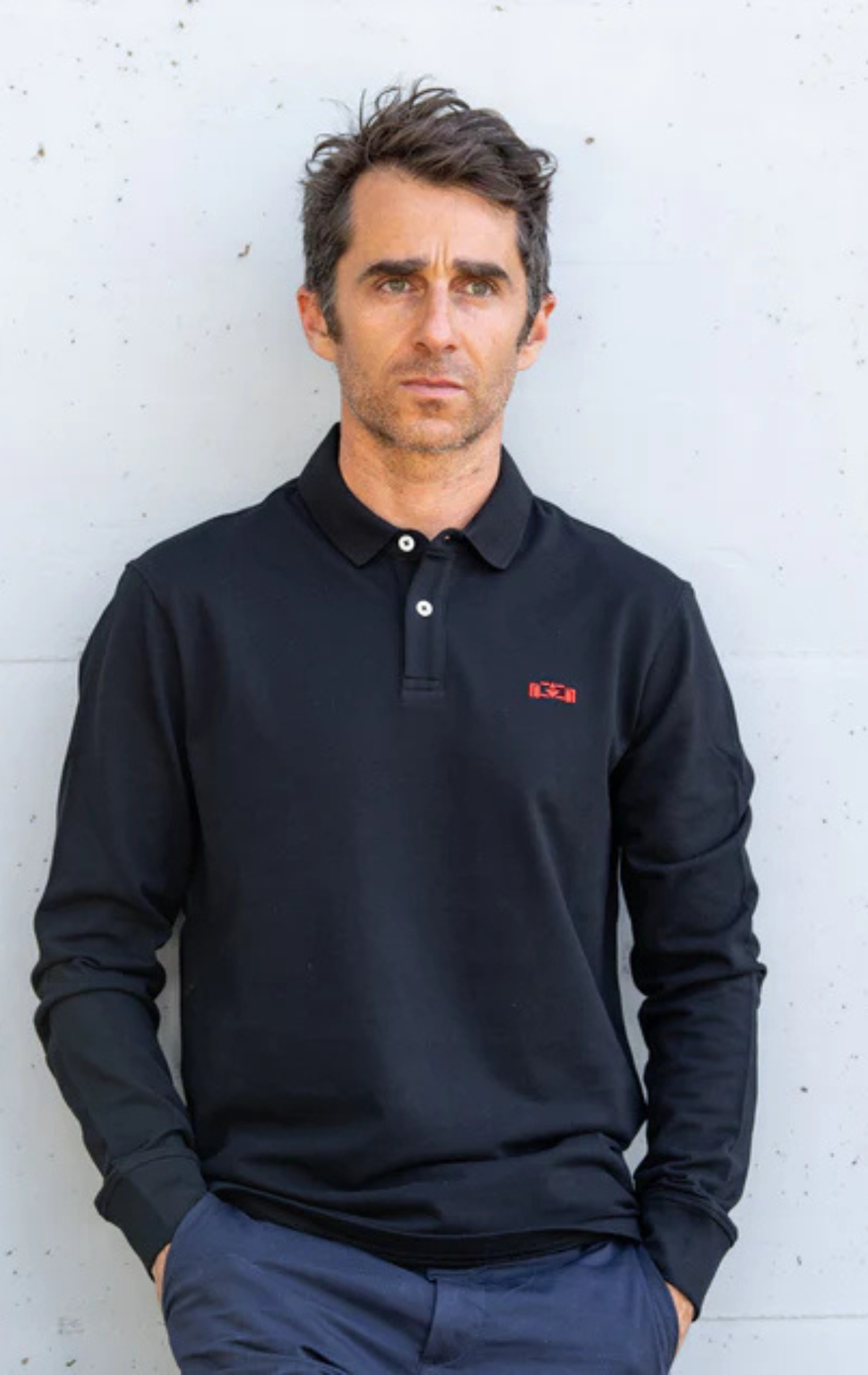 Basic Long-sleeve Racecar Polo - 8JS