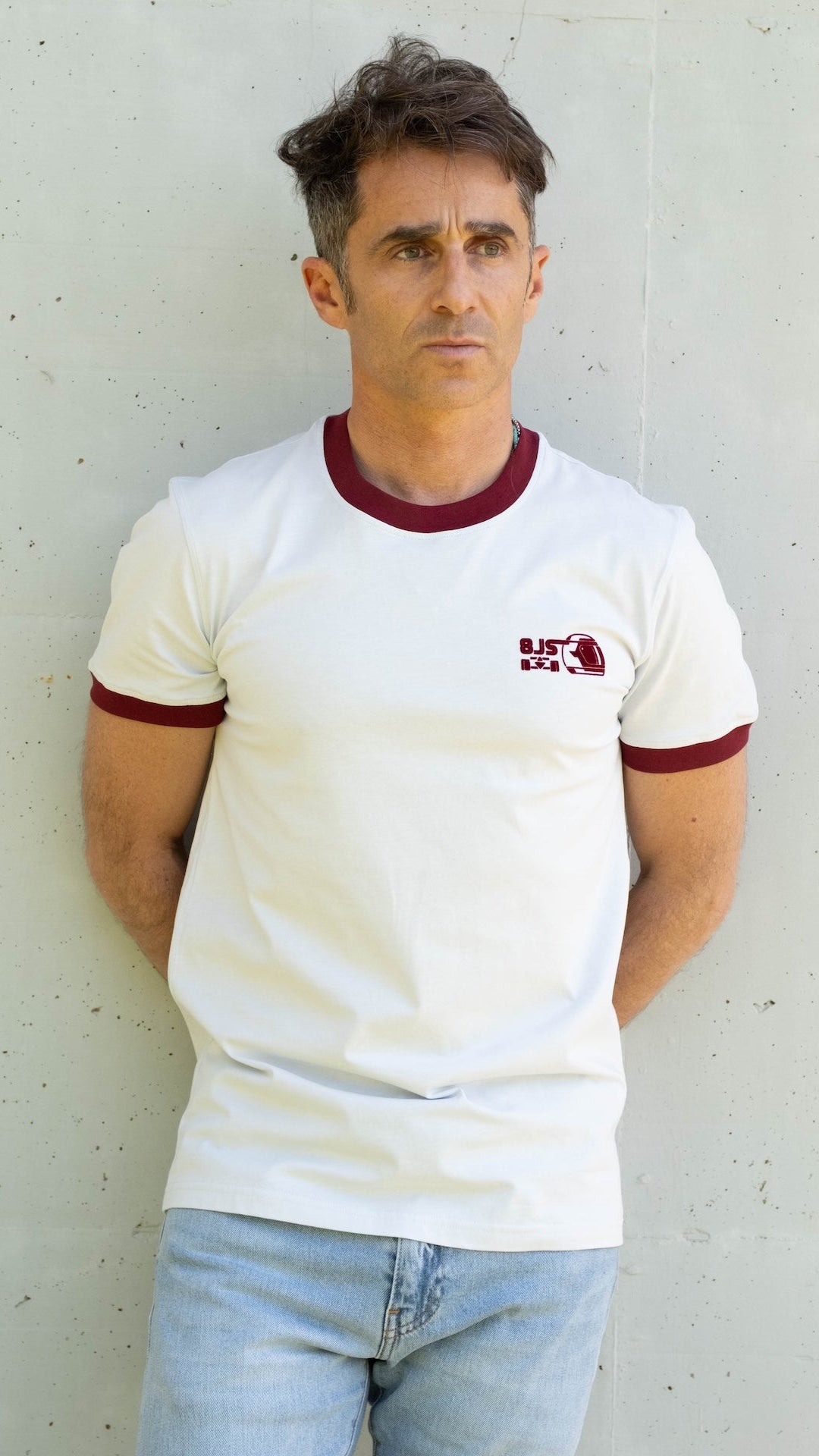 8JS Helmet flock print T-Shirt - 8JS