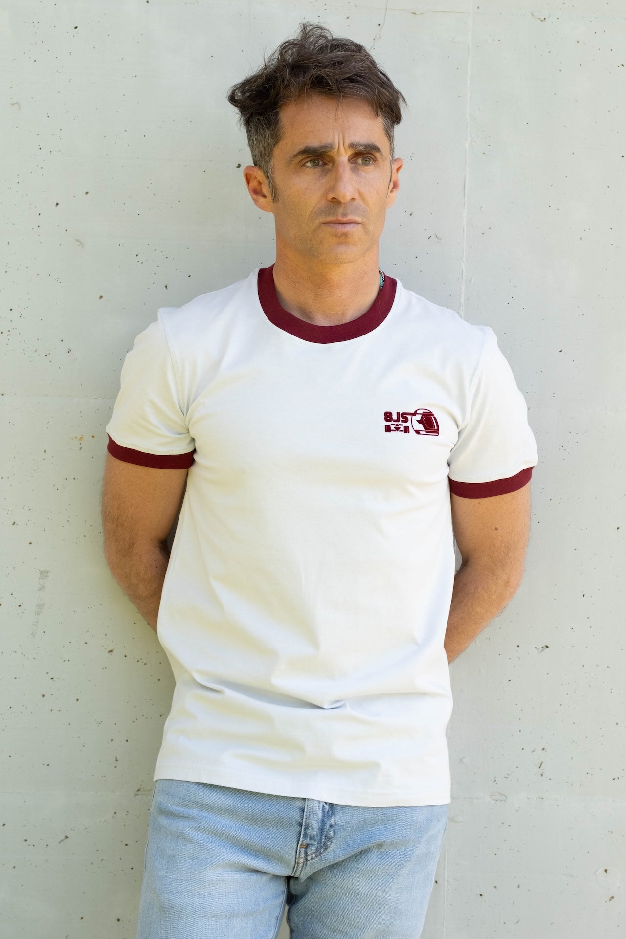 8JS Helmet flock print T-Shirt - 8JS