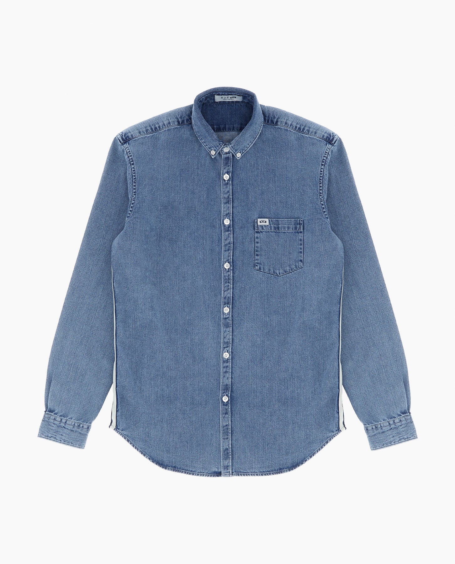 Light Washed Denim Racecar Shirt - 8JS