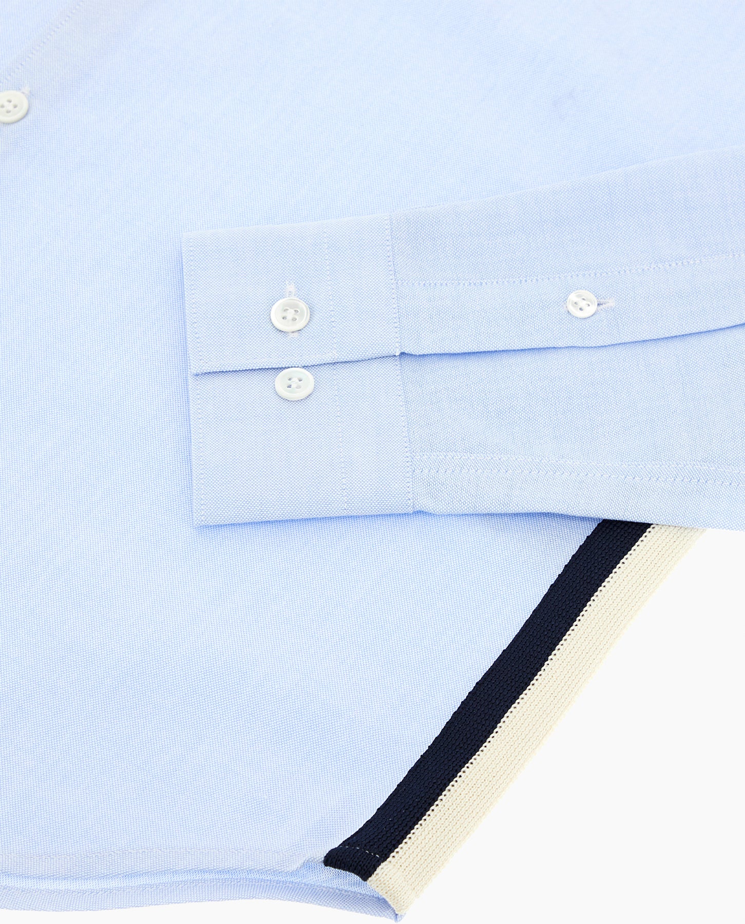 Light Blue Oxford Racing Stripes Tape Shirt - 8JS