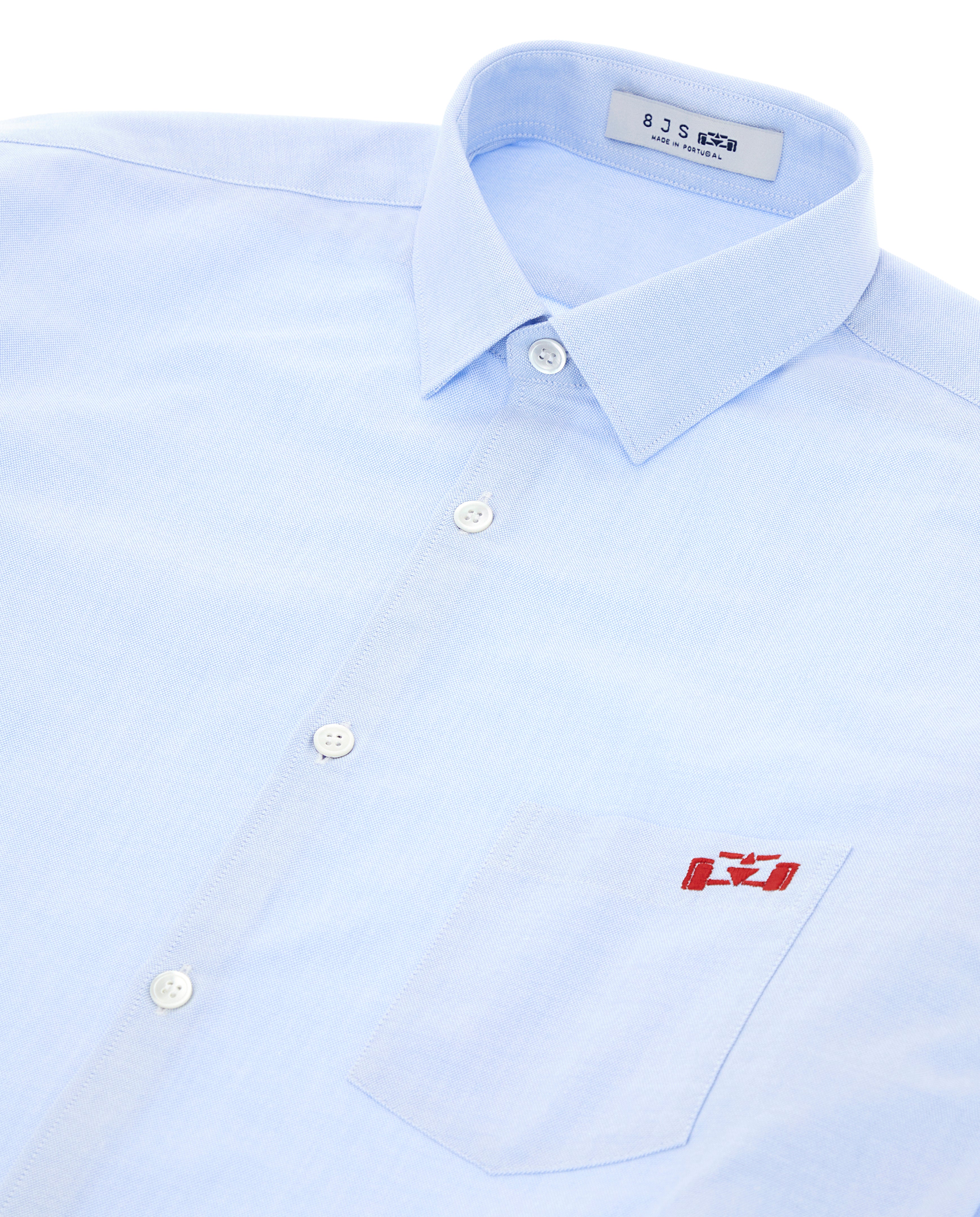 Light Blue Oxford Racecar Shirt Red car - 8JS