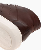 Burnished Brown Leather Racing Sneakers - 8JS