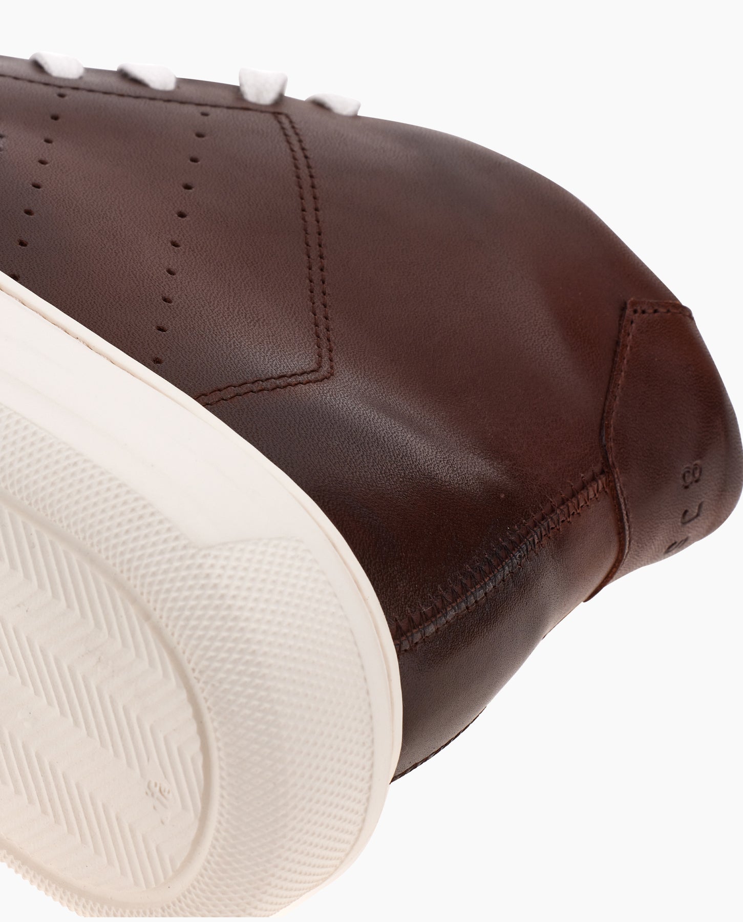 Burnished Brown Leather Racing Sneakers - 8JS