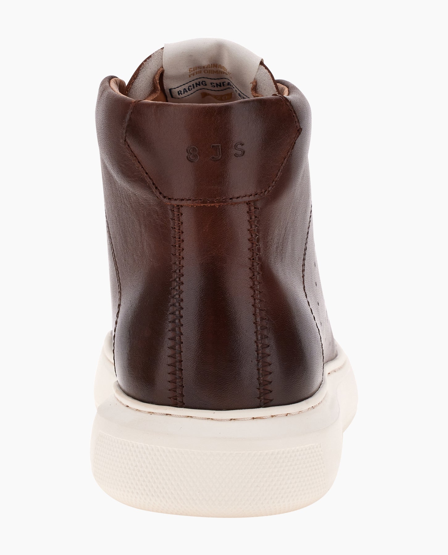 Burnished Brown Leather Racing Sneakers - 8JS