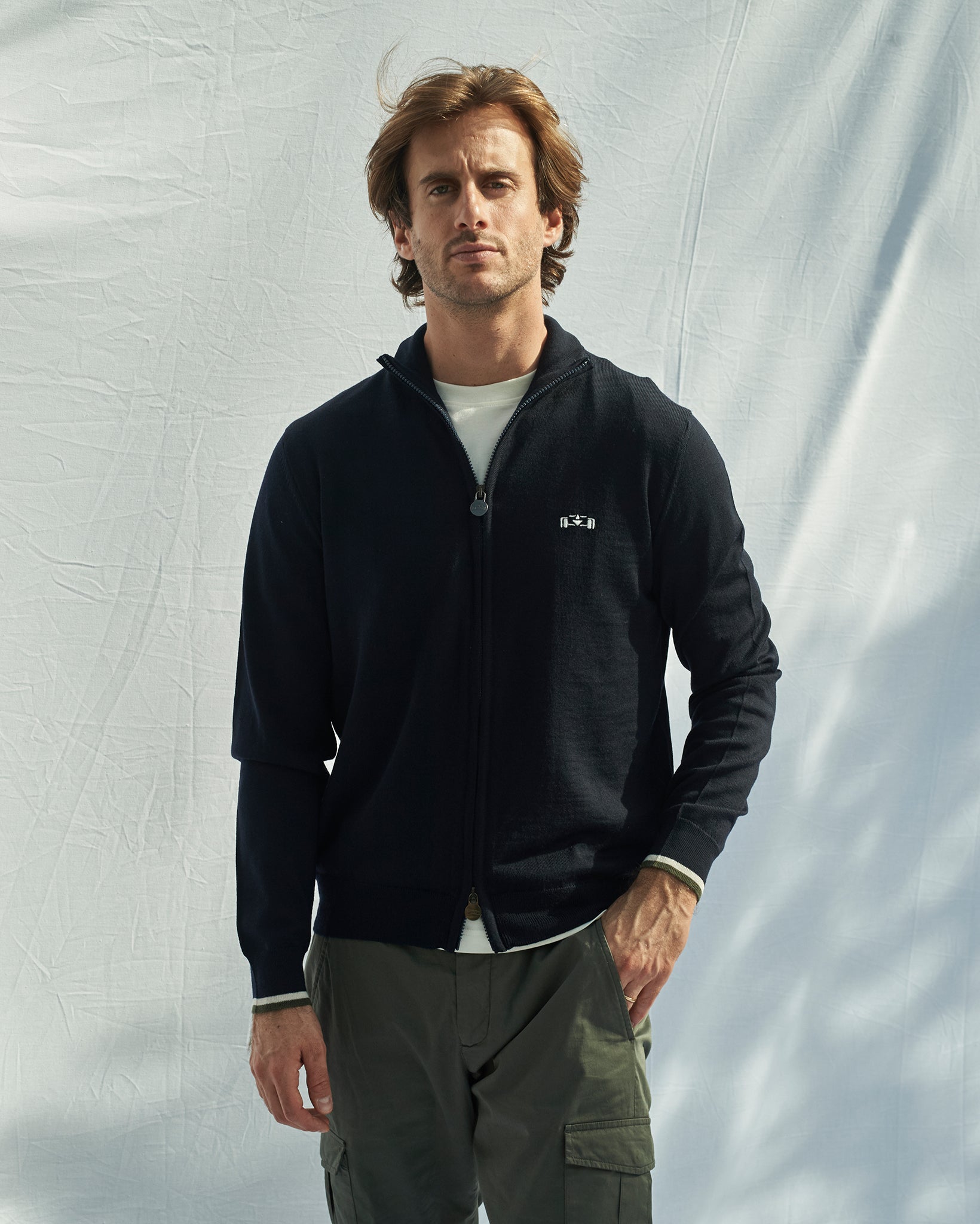 8JS Basic Merino Zip up Knit - 8JS
