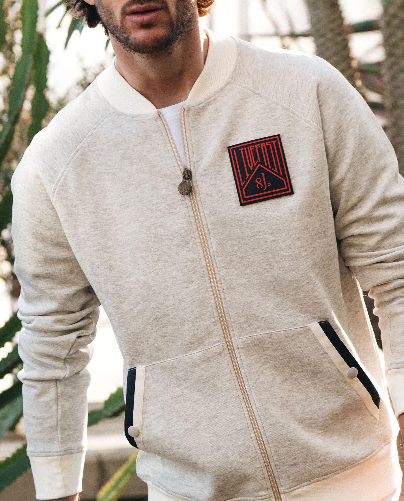 ZI17. GREY COTTON BOMBER - 8JS