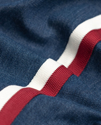 Dark Washed Denim Racecar Shirt - 8JS