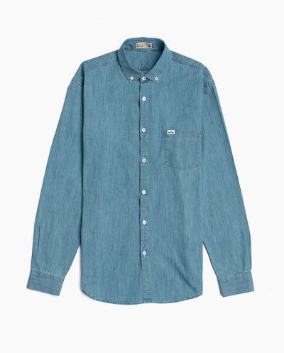 Light Washed Chambray Racecar Shirt - 8JS