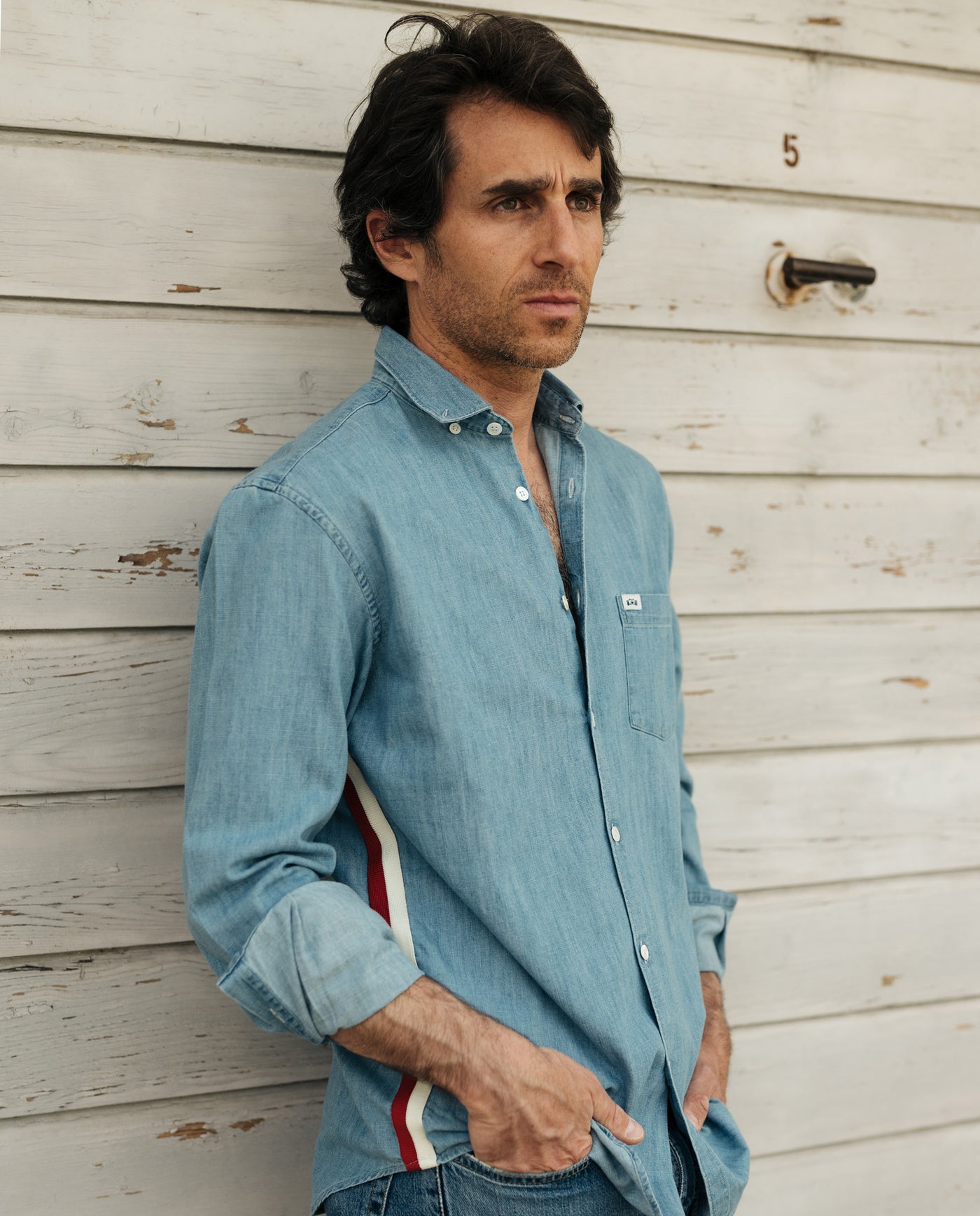 Ultra Light Washed Chambray Racecar Shirt - 8JS