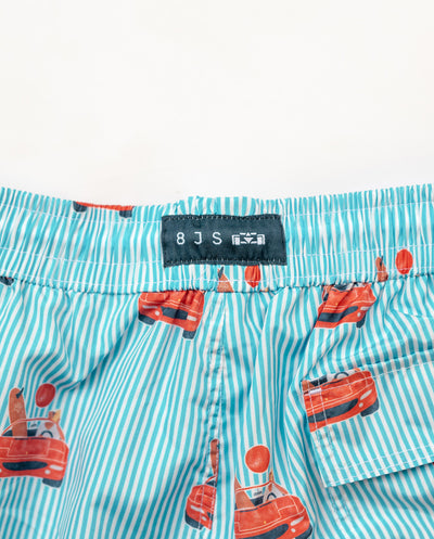 Red Convertible Pattern Swimshort - 8JS